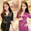 Seductive Ice Silk Lingerie: Nightdress, Kimono, Pajamas, Plus Size Cherry Temptation