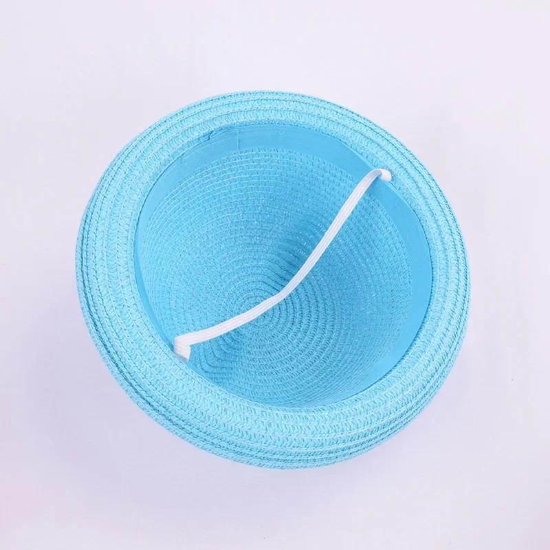 Fashion Lovely Girls Boys Straw Hats Headdress Summer Kids Baby Bucket Sun Hat Cute Ear Solid Floppy Beach Cap For Children