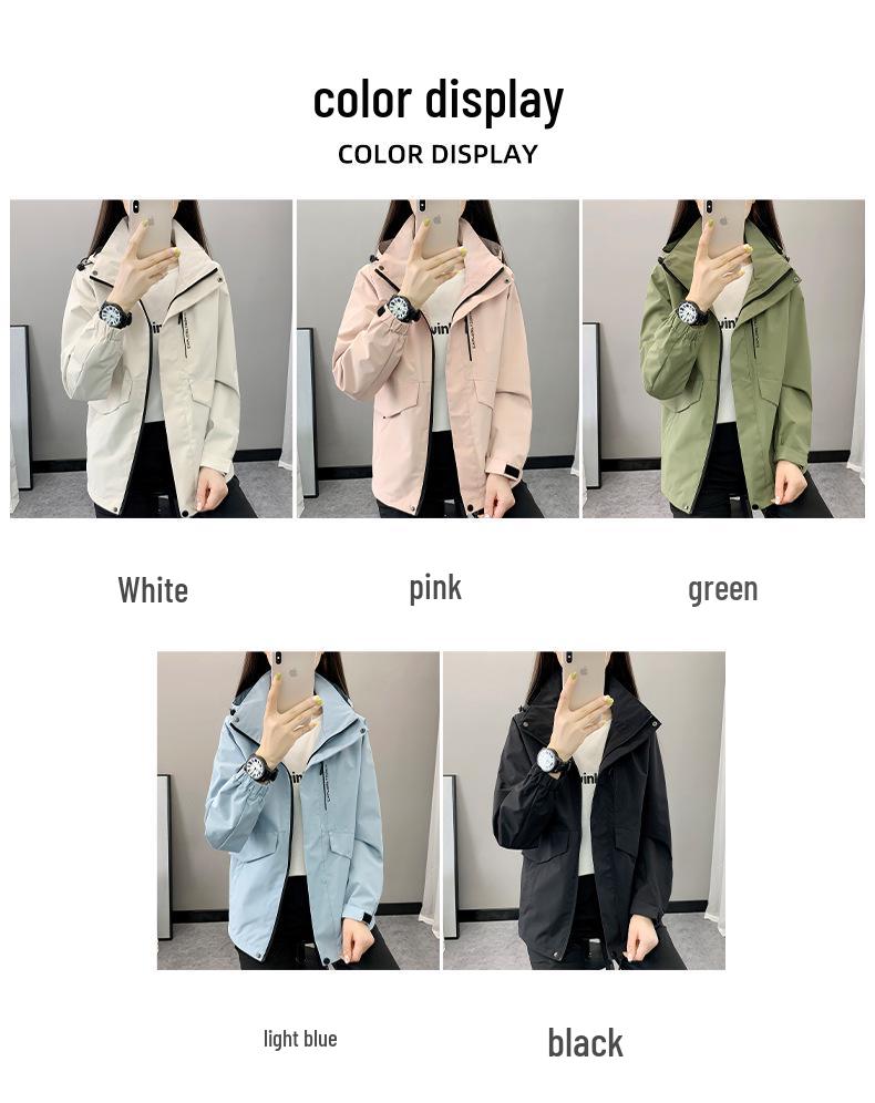 Women's Outdoor Hooded Waterproof Windbreaker Jacket