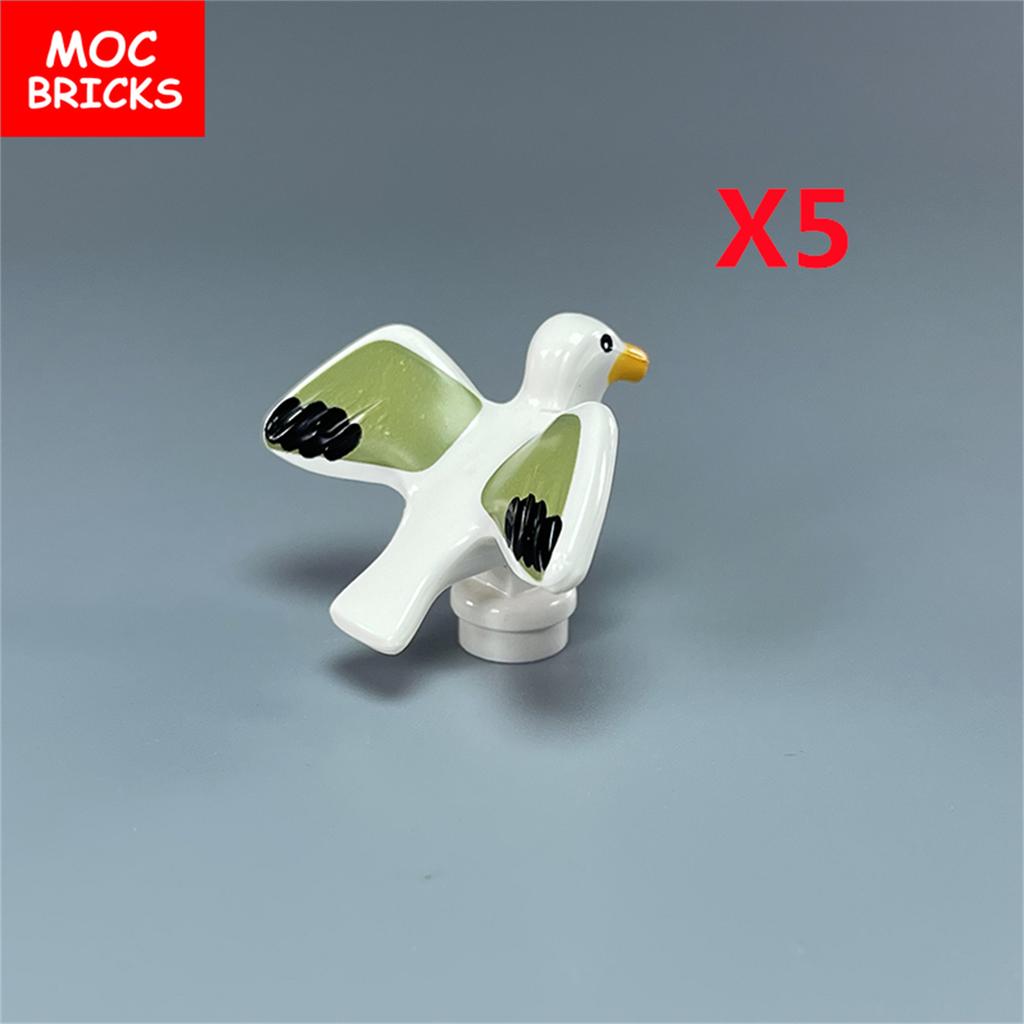 Ladrillos MOC Escena de Selva Bosque Animal Terrestre Cisne Conejo Ratón Pájaro Perro Ensamblar Bloques de Construcción Juguetes para Niños Muñeca de Plástico