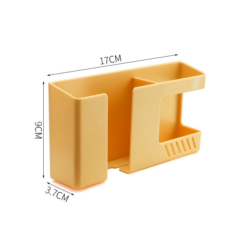 2 In 1 Wall-Mounted Mobile Phone Remote Control Storage Box Multifunctional Punch-Free Storage Rack Wall Debris Storage Holders