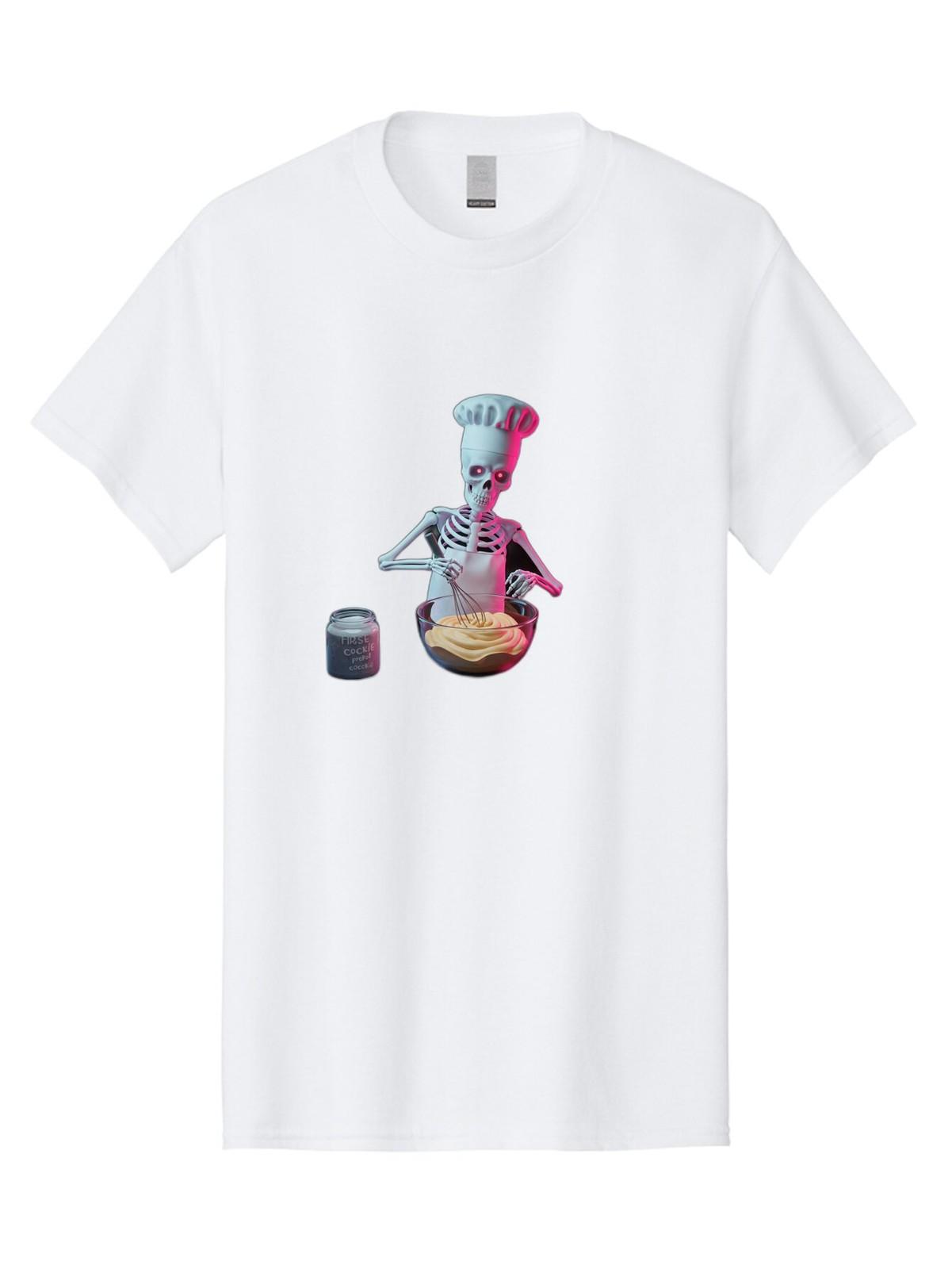 Skeleton-Chef Mens Graphic Tee, 100% Cotton, Casual Summer Wear S