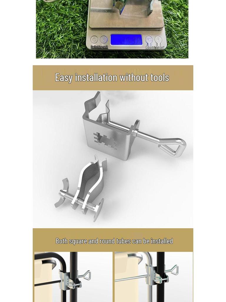 Outdoor Windproof Umbrella Clip Bracket for Patio, Beach, Balcony & Table