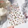 1 лист наклейки Снежинка Пингвин для ногтей Милые хрустальный шар Кружево Красная шапка Звезда Бант Рождественская елка Наклейки для нейл-арта Украшение