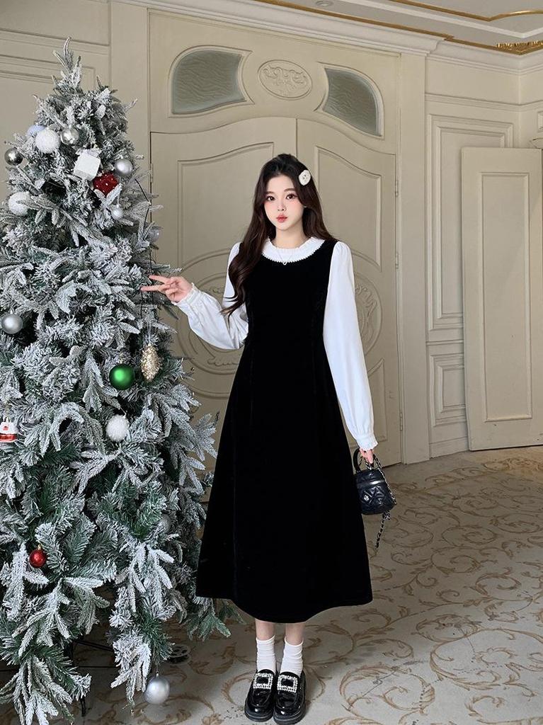 Spring 2026 Plus Size Sweet Temperament Two-Piece Slimming Dress
