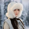 Winter hat female rabbit hair plush headgear plush thickened cold and windproof ear protection warm cap