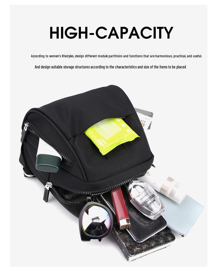 Dámský mini nylonový ležérní batoh - Módní školní a cestovní taška