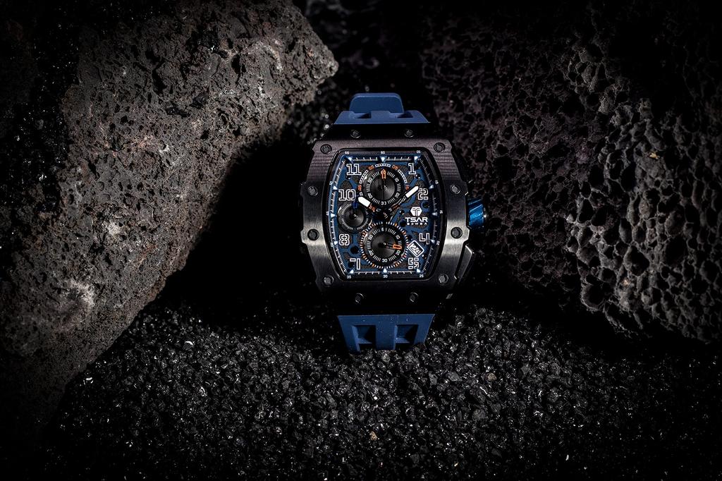 TSAR BOMBA Watch 5 ATM Water Resistant Tonneau Watch Business Stainless Steel Sports Luxury Fashion Casual Watch Barrel Shape Black Blue Men's