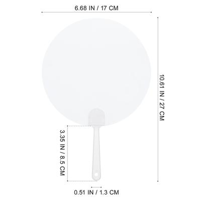 8Pcs DIY Blank Fans Clear Painting Fans for Graffiti Handheld Fan Craft Material Decor Home Party Decoration
