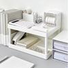 Versatile Double Layer Desktop Storage Rack Plastic Organizer for Bedroom Office Cosmetics Student Dormitory Small Items
