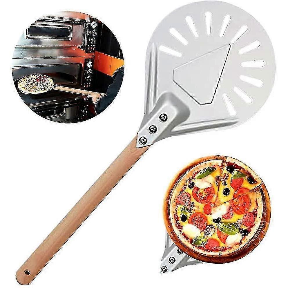 7" Pizza Turning Peel Pizza Shovel Paddle Pizza Server Cake Spatula Wooden Handle