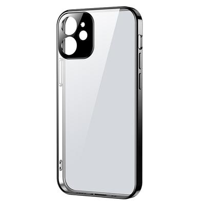 Ultra-thin Transparent Case with a Metallic Frame for iPhone 12 Mini Black