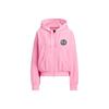 Letter Print Color-block Short Sports Casual Jacket for Women, Pink