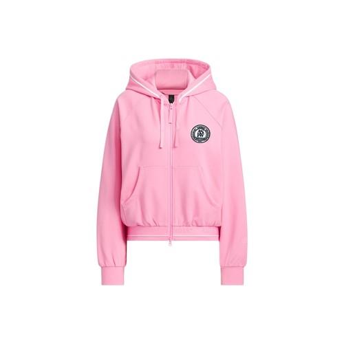 

adidas letter print color-block short sports casual jacket for women, pink S розовый