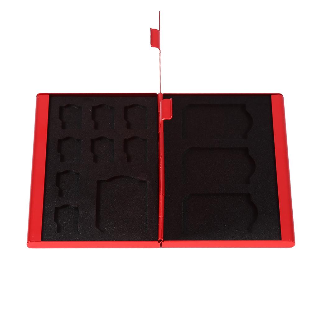 12 Slots Aluminium Box Case For   Card And TF Card Holder(Black)