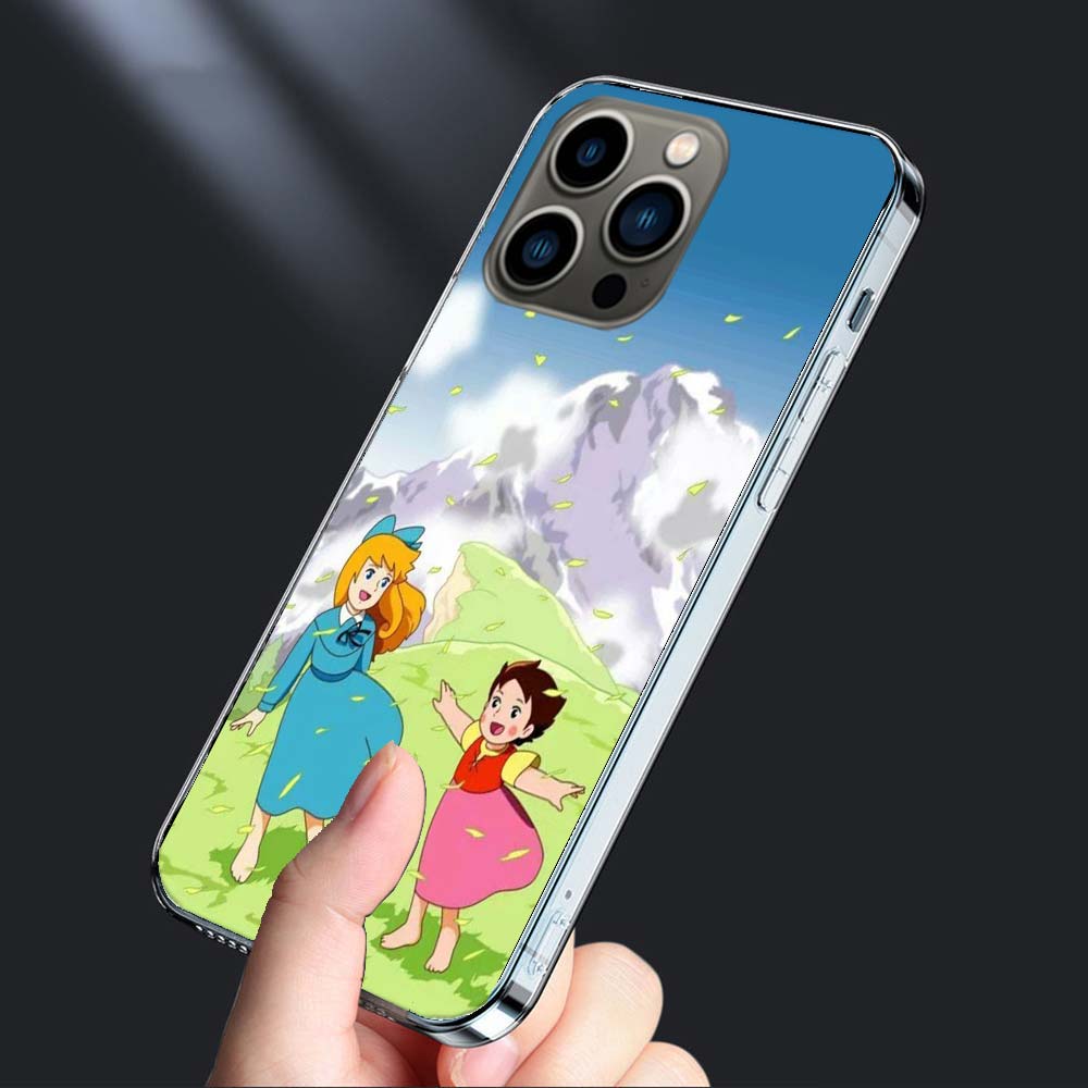 Heidi Cartoon Phone Case For Iphone 16E 15 Pro 14 Plus 17E 16 17 Pro Max Air 11 12 13 Mini Shockproof Capa Cute Cover TPU Cle