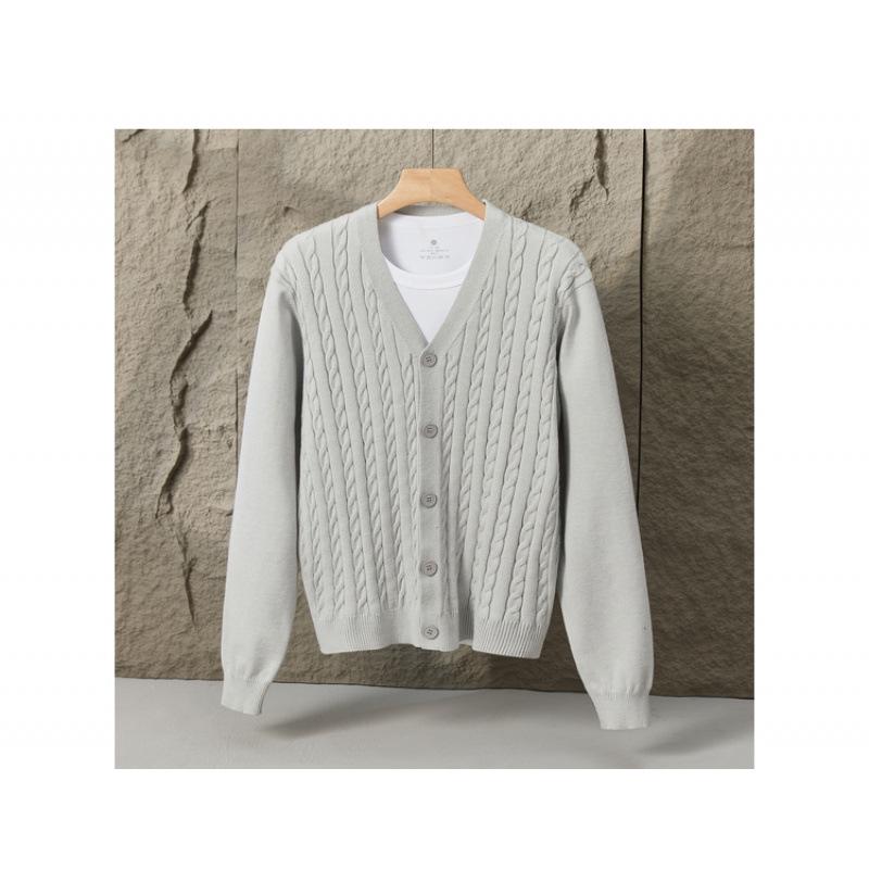 2025 Autumn/Winter Men's Casual Korean Style V-Neck Cardigan Sweater