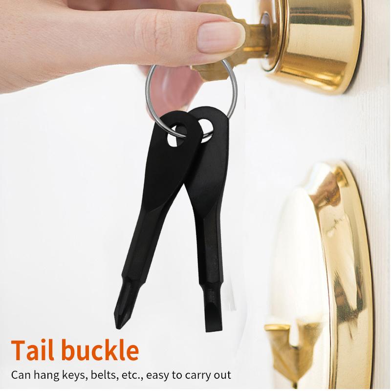 Portable Phillips Slotted Screwdriver Key Ring Multi Mini Pocket Repair Tool Gadget