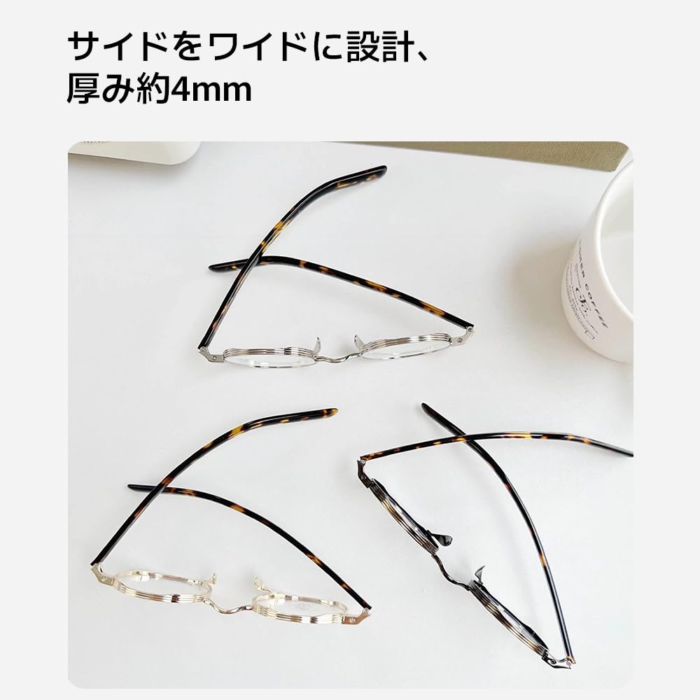 Stylish Blue Light Blocking Metal Retro UV PC Gold B1693 [FEISEDY] Women's Glasses, Round, Small, Frame, Design, Elegant, Protection, Lightweight,