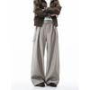 Dream Made Old Money Style New Rich Striped Belt Dress Pants Men's Autumn and Winter Loose Straight Casual Pants for Boys