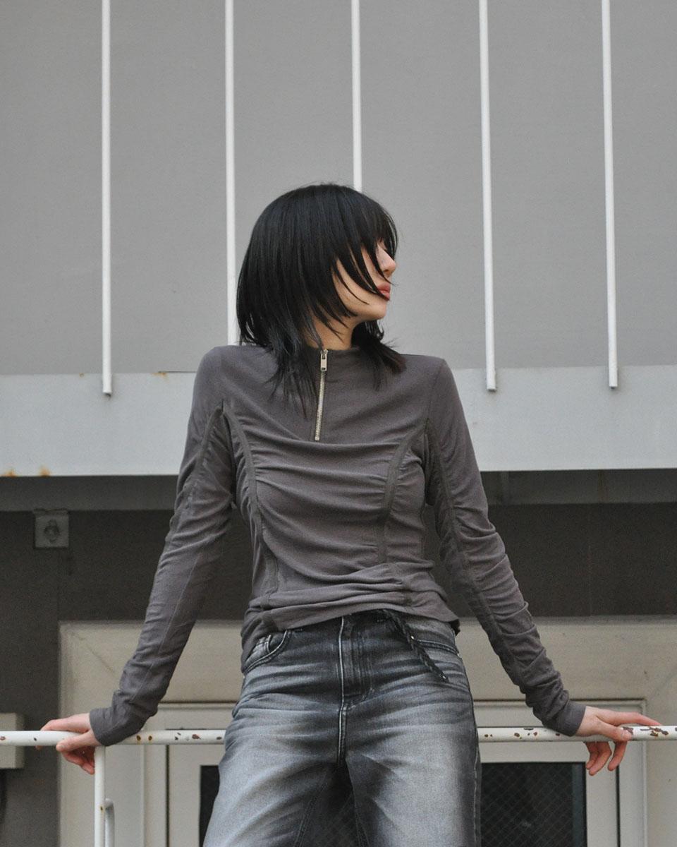Tud Tape Shirring Tea Charcoal Charcoal