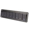 8 Gang Rocker Switch Panel 12‑24V Aluminum Alloy 3 Pin Blue LED Toggle On Off Light Control for Car RV Motorcycle Bus
