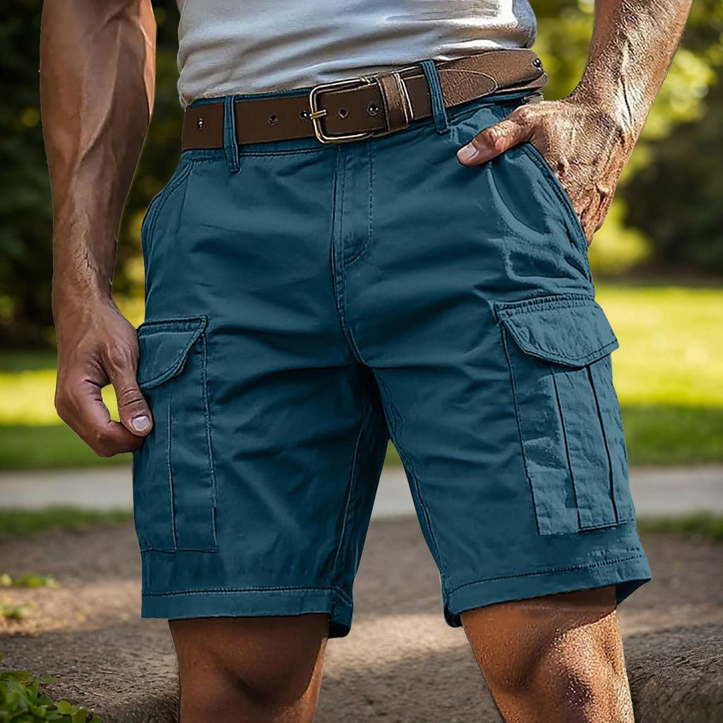 Men's Casual Work Pants With Multiple Pockets, Summer Sport Work Pants, Short Waist Pants, Five-pocket Pants