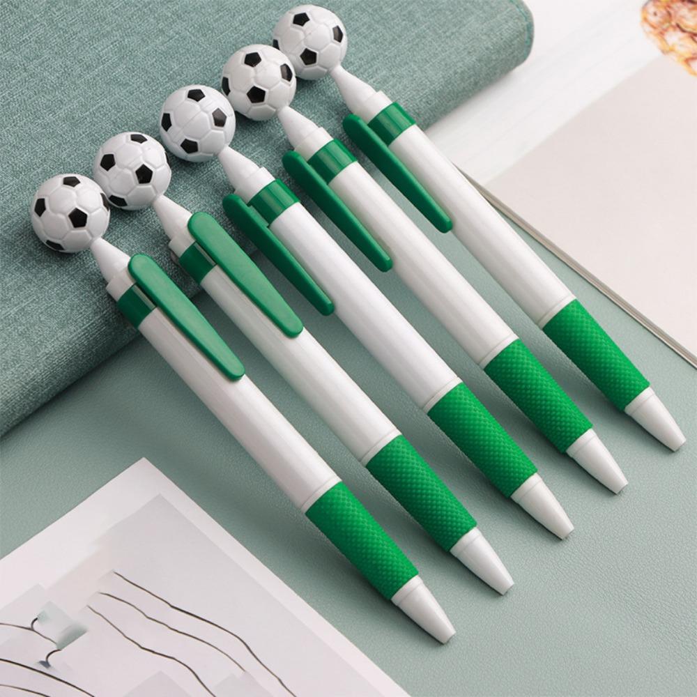 5pcs Smooth Writting Ballpoint Pen Soccer Shape Writing Pen Creative Press Pen Student
