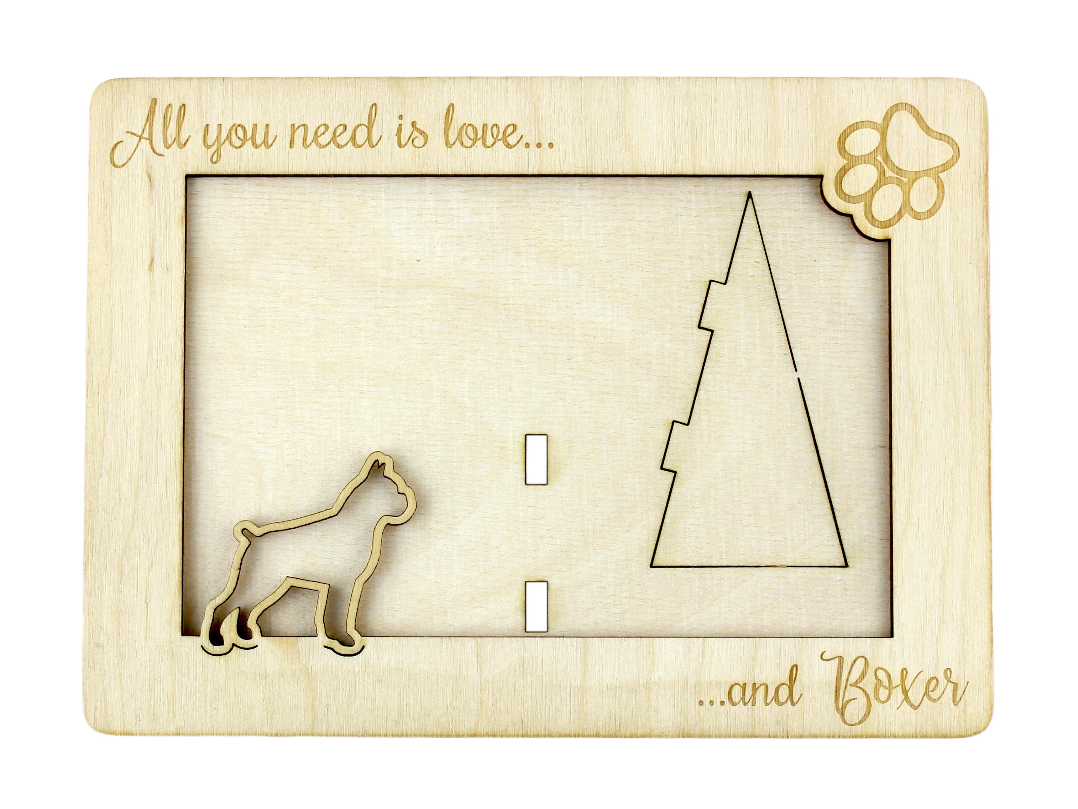 

Boxer, German Boxer I - Photo frame, engraved wooden frame, a lovely gadget for the dog lover by Art-Dog