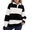 Women's Stylish Casual Loose Fit Long Sleeve Pullover Sweatshirt with Zipper and Collar