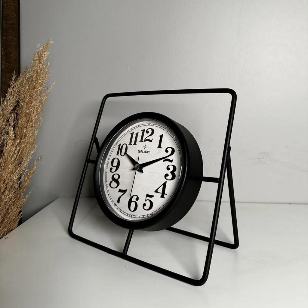 MUYIKA Metallo Decorative Metal Table Clock with Silent Mechanism, 24 Cm, 3 Different Colors, Home Decoration, Table & Desk Clock, Stylish Clock