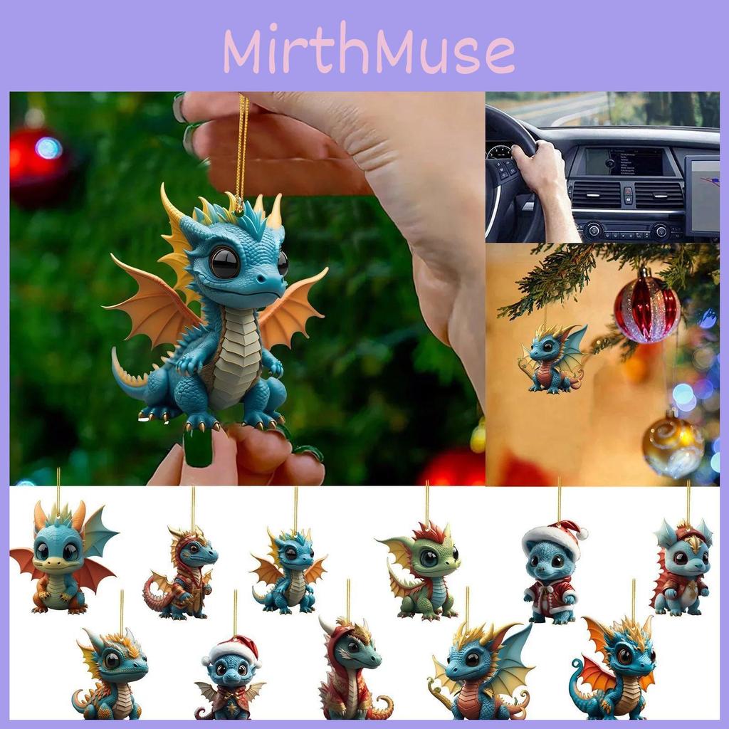 Pendentif Porte-clés Acrylique Série Dragon Cadeau Pour Décorations de Noël et d'Halloween