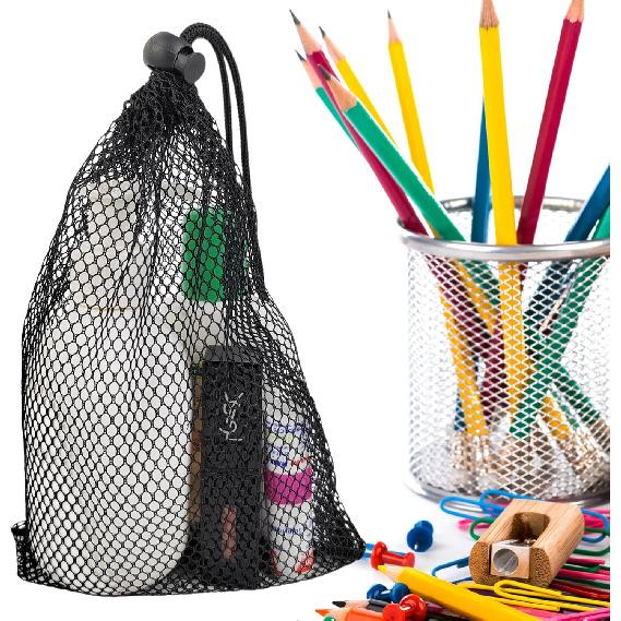 5 PCS Black Bags Mesh Storage Bag Mesh Bag Drawstring ForJewelry Gifts Small Travel Stuff Kitchen Wedding Small Travel Stuff (5, Black, 5.9 *