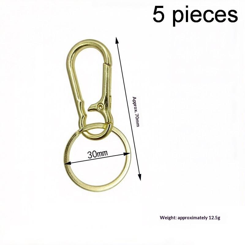 Zinc Alloy Spring Snap Hook Keychain 5Pcs Lightweight Portable for Bag Pendant DIY Craft Camping Tent Accessory Use