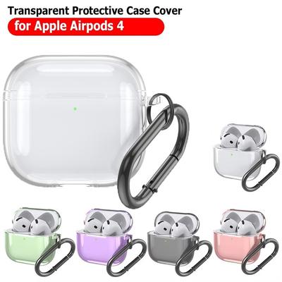 Przezroczyste Etui Na Bezprzewodowe Słuchawki Bluetooth Apple Airpods 4 Ochronne Pokrowiec Przezroczysty Miękki TPU Wodoodporne Etui Z Brelokiem