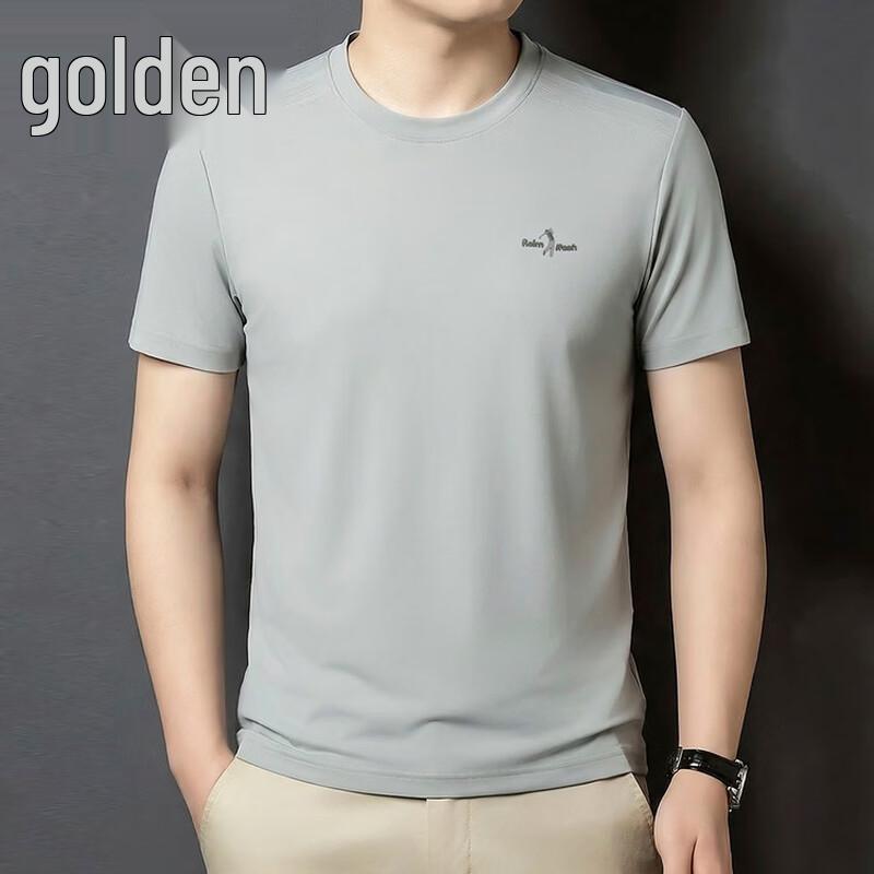 Men s Breathable Seamless Non-Iron Round Neck T-Shirt M