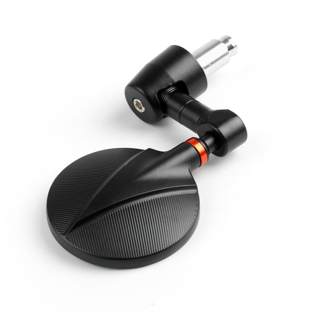 Motorcycle Bike Round Rear Side View 7/8" Bar End Mirrors Universal Black