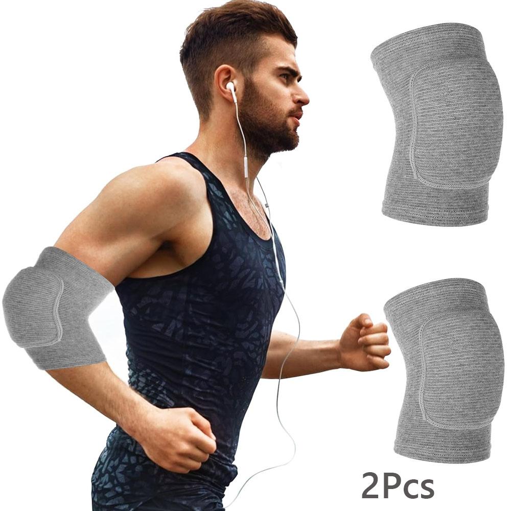 2Pcs Breathable Elbow Braces Thick Sponge Elbow Pad Compression Sleeve for Sport Volleyball Basketball Pain Relief Elbow Support