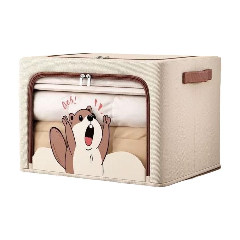 

Ткань Оксфорд Коробка для хранения одежды Большая вместимость Водонепроницаемый Коробка для хранения в шкафу с большим окном Складной M