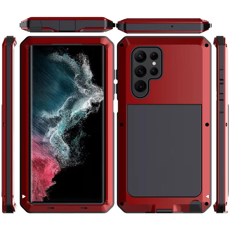 Pour Samsung S26 S25 S24 S23 S22 S21 + Note 20 Ultra S25 Edge Protection Robuste Armure Boîtier en Métal Aluminium Housse Antichoc