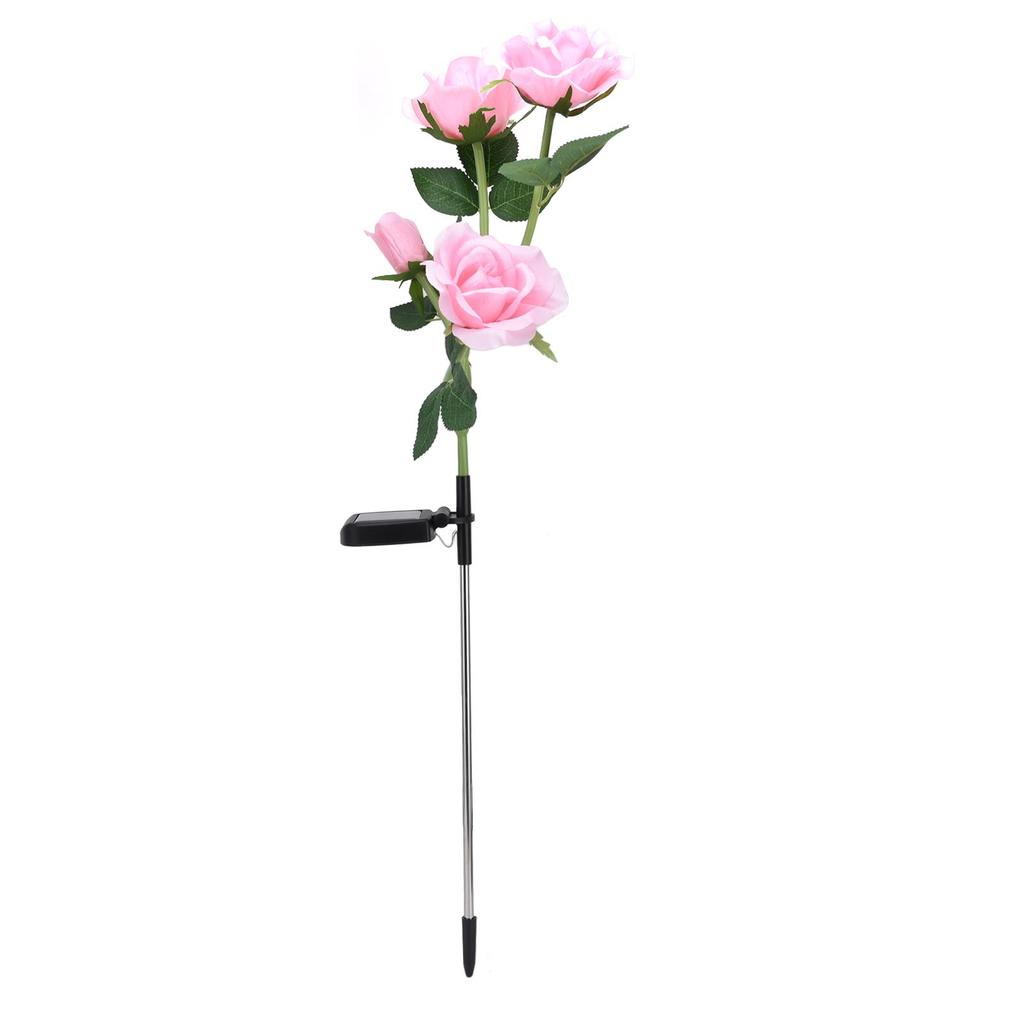 Solar Rose Light 4 Head IP65 Waterproof Decorative LED Flower Landscape Lamp for Garden