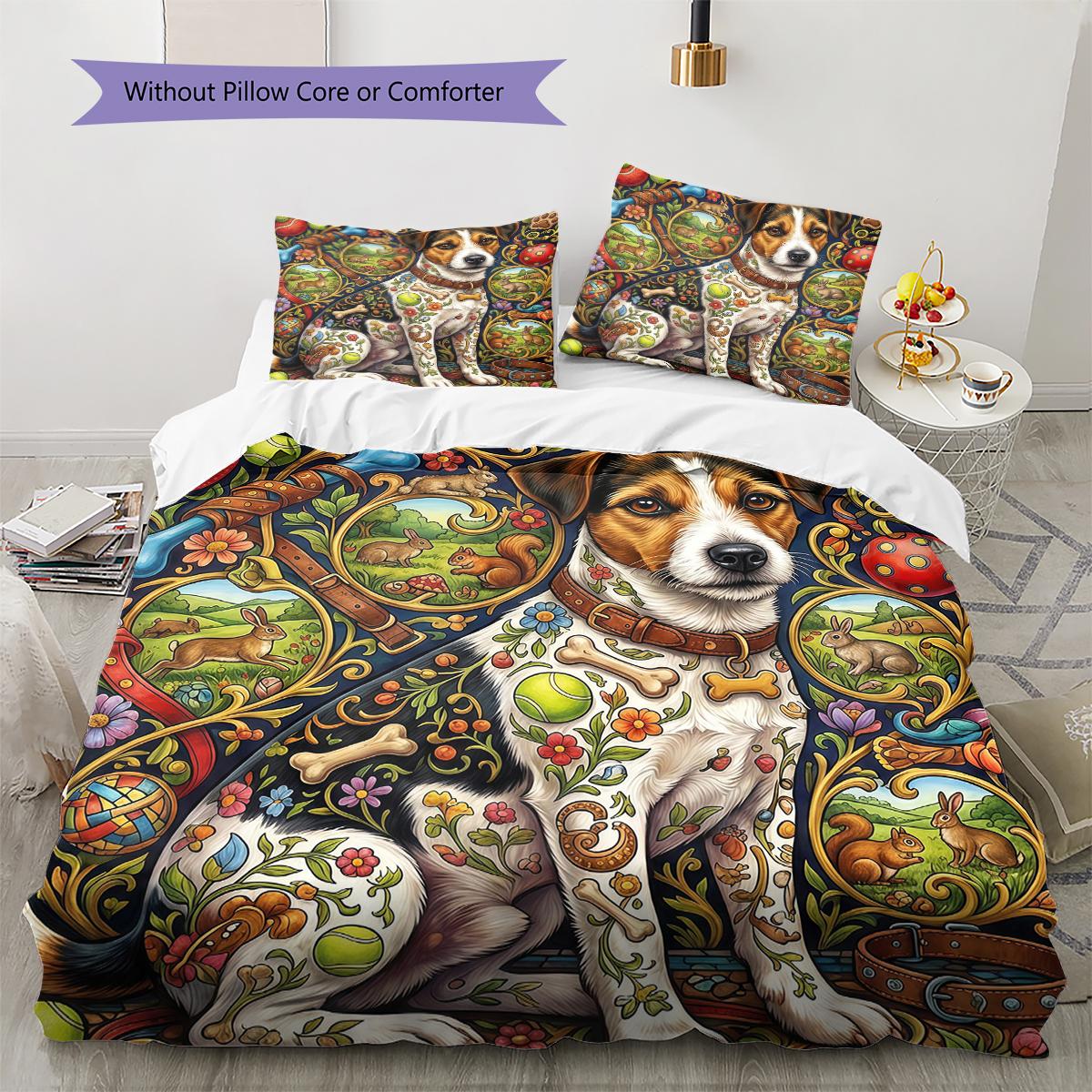 

Floral Art Animals Pattern Bedding,Quilt Set Quilt Cover Pillowcase Home Birthday Gift (1 * duvet cover + 2 * pillowcase, without core) 135x200cm
