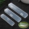 Portable Transparent Dustproof Plastic Tableware Box Rectangle Case For Spoons Forks Chopsticks Straws Makeup Brush Storage Box