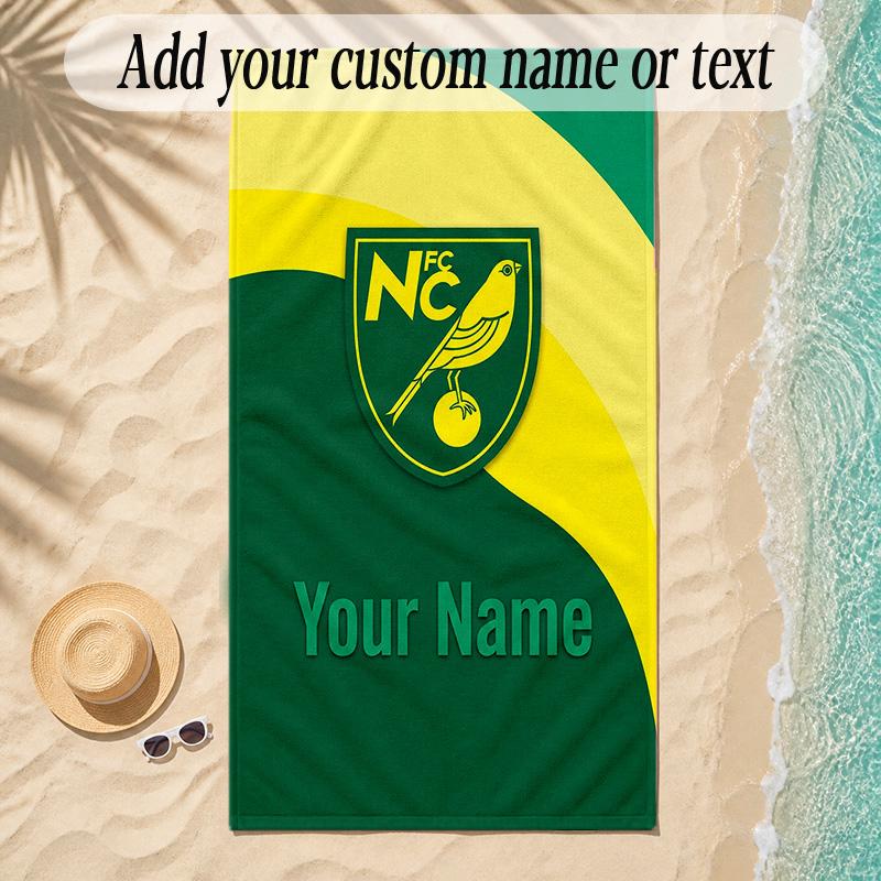 Beach TowelNorwich City Custom Name Text Personalized Soft Towel for Beach Pool Indoor Home Decor Gift