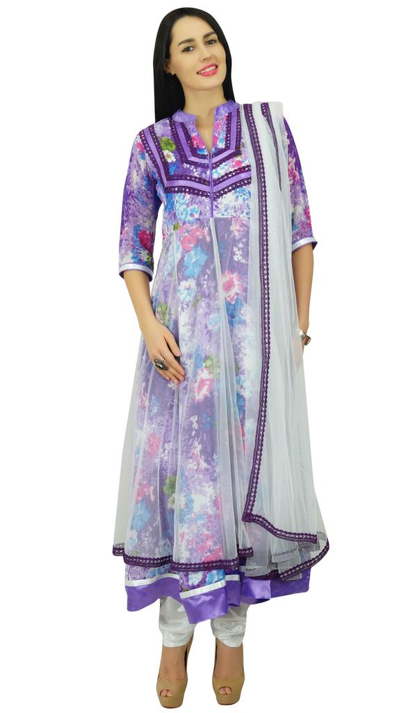 Atasi Womens Chic Style Anarkali Salwaar Kameez with Dupatta Ethnic