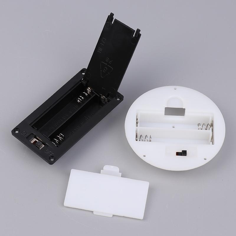 1/5Pcs 2 Aaa/Aa 3V Battery Case With Switch Cover Round Embedded Battery Holder Battery Storage Boxes Switch Socket Container