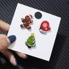 3/4Pcs/Set Merry Christmas Brooches For Women Acrylic Resin Xmas Tree Santa Claus Deer Snowman Lapel Pins New Year Party Jewelry