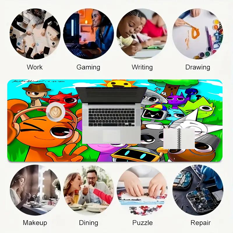 Space Friends Xl Gaming Mouse Pad Nonslip Rubber Base Stitched Edge Waterproof Desk Mat For Pc Laptop Gamer Office Computer Accessories C929502