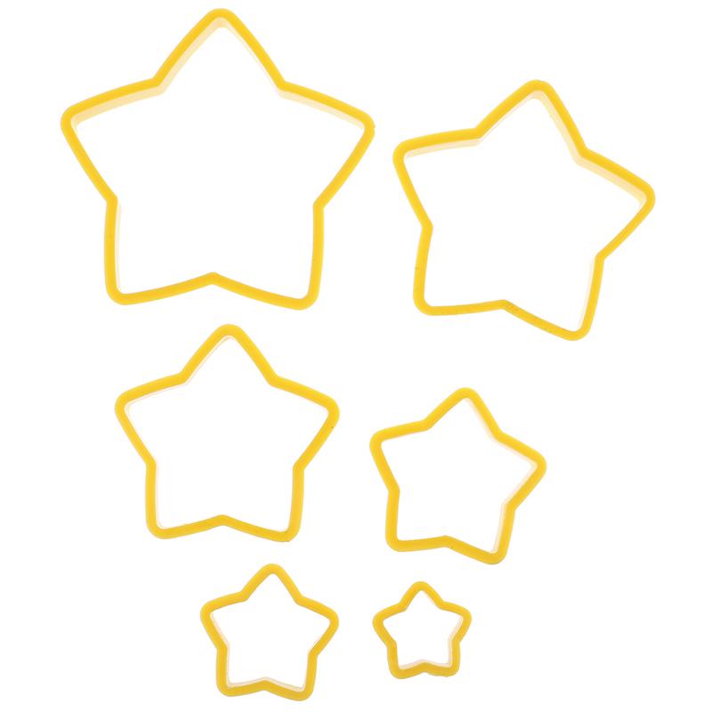 6Pcs/set Christmas Tree Cookie Cutter Stars Shape Cake Biscuit Cutter Mold