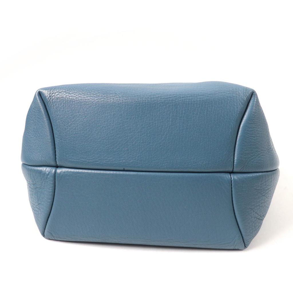 HIROFU Handbag Blue leather Women 19250B Used